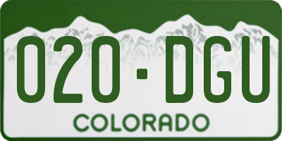 CO license plate 020DGU