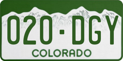 CO license plate 020DGY
