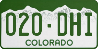 CO license plate 020DHI
