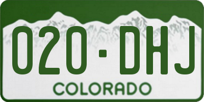 CO license plate 020DHJ