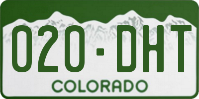CO license plate 020DHT