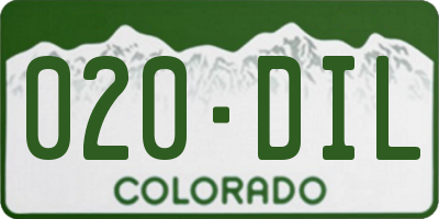 CO license plate 020DIL