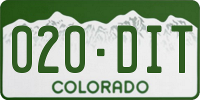 CO license plate 020DIT