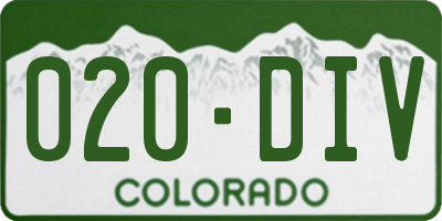 CO license plate 020DIV