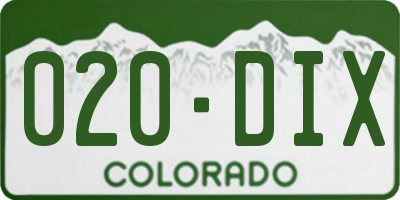 CO license plate 020DIX
