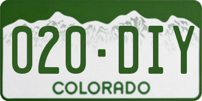 CO license plate 020DIY