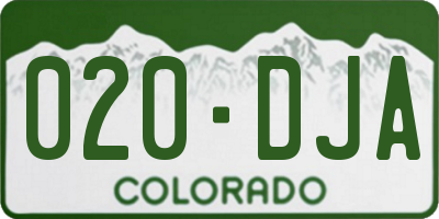 CO license plate 020DJA