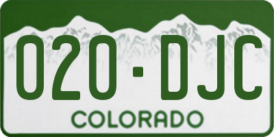 CO license plate 020DJC