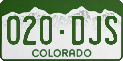 CO license plate 020DJS