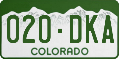 CO license plate 020DKA