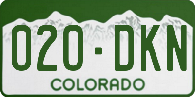 CO license plate 020DKN