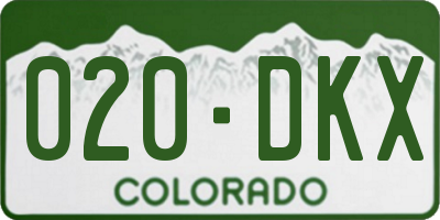 CO license plate 020DKX
