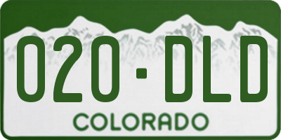 CO license plate 020DLD