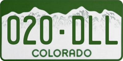 CO license plate 020DLL
