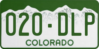 CO license plate 020DLP