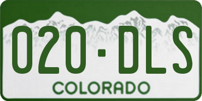 CO license plate 020DLS