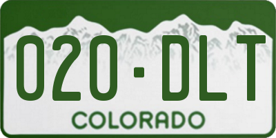 CO license plate 020DLT