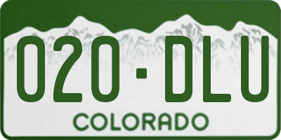 CO license plate 020DLU