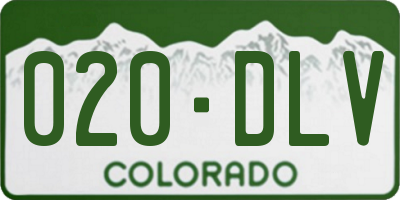 CO license plate 020DLV