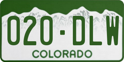 CO license plate 020DLW
