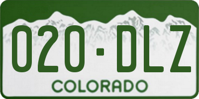 CO license plate 020DLZ