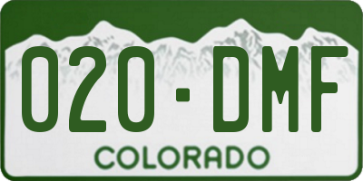 CO license plate 020DMF