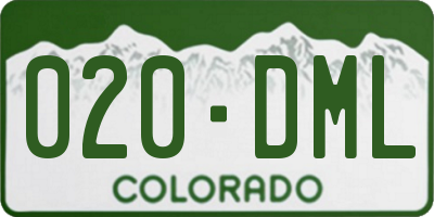 CO license plate 020DML