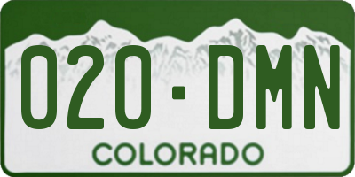 CO license plate 020DMN