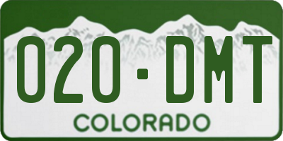 CO license plate 020DMT