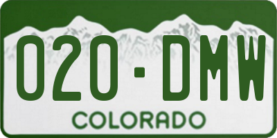 CO license plate 020DMW
