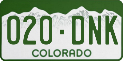 CO license plate 020DNK