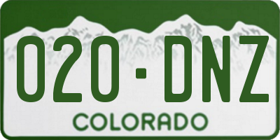 CO license plate 020DNZ