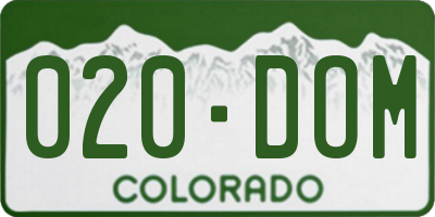 CO license plate 020DOM