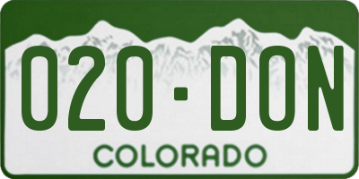CO license plate 020DON