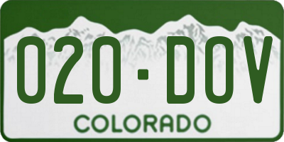 CO license plate 020DOV