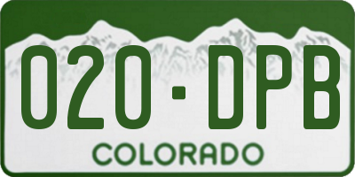 CO license plate 020DPB