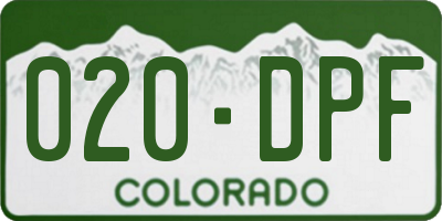 CO license plate 020DPF