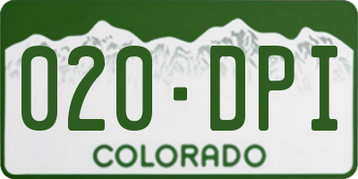 CO license plate 020DPI