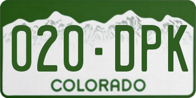 CO license plate 020DPK