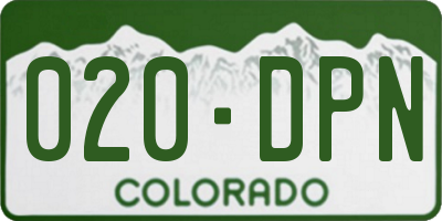 CO license plate 020DPN