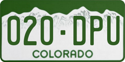 CO license plate 020DPU