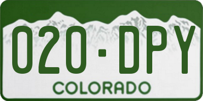 CO license plate 020DPY