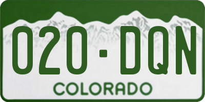 CO license plate 020DQN