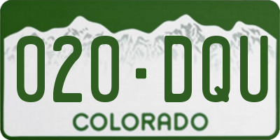 CO license plate 020DQU