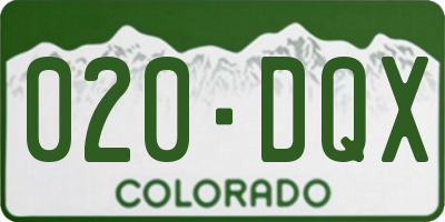 CO license plate 020DQX