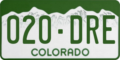CO license plate 020DRE