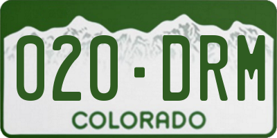 CO license plate 020DRM