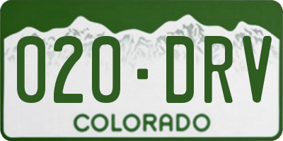 CO license plate 020DRV