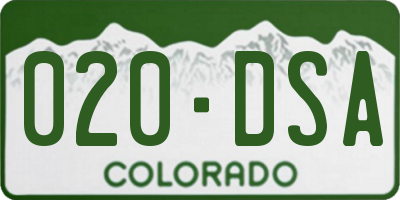 CO license plate 020DSA