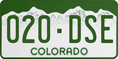 CO license plate 020DSE